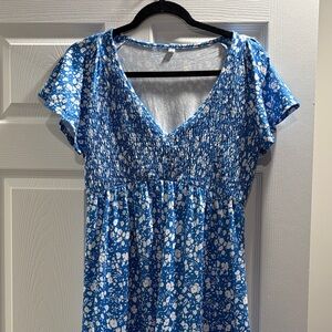 Coolmee Women's Maternity Short Sleeve Ruffle Dres